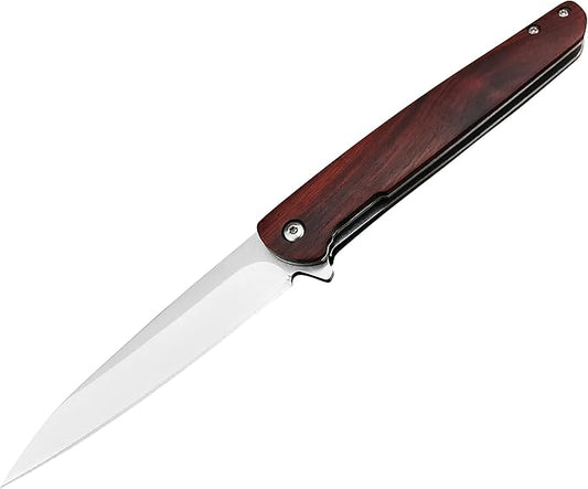 HUAAO 8.5’’ Folding Knife, Pocket Knife with Clip, Liner Lock, Flipper Open, for Hunting Survival Hiking Camping
