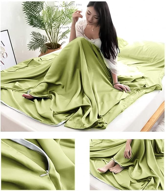 Sleeping Bag Liner Lightweight Compact Sleeping Bag Sack Portable Clean Travel Sheet Camping Sleep Sheet for Backpacking Hotel Hiking