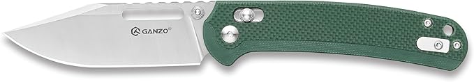 Ganzo G768-GB EDC Folding Pocket Knife Razor Sharp D2 Stainless Steel Blade G10 Handle with Clip Outdoor Foldable Pocket Knife Hunting Fishing Hiking Gear Best Gift for Men (Green)