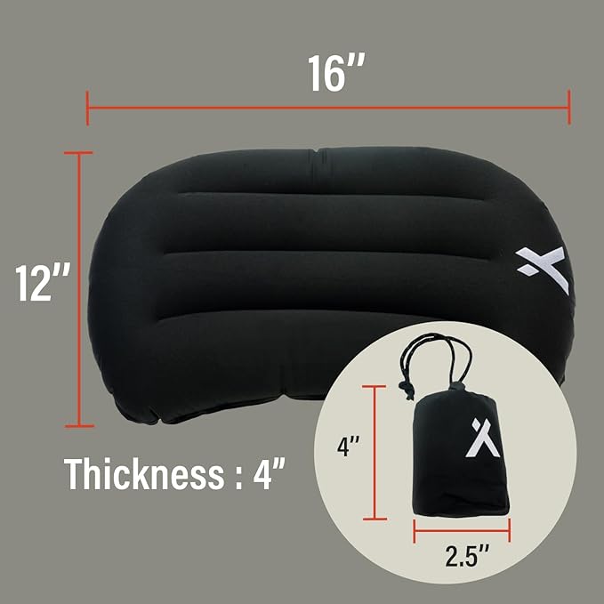Bear Grylls Inflatable Camping and Backpacking Pillow - Black