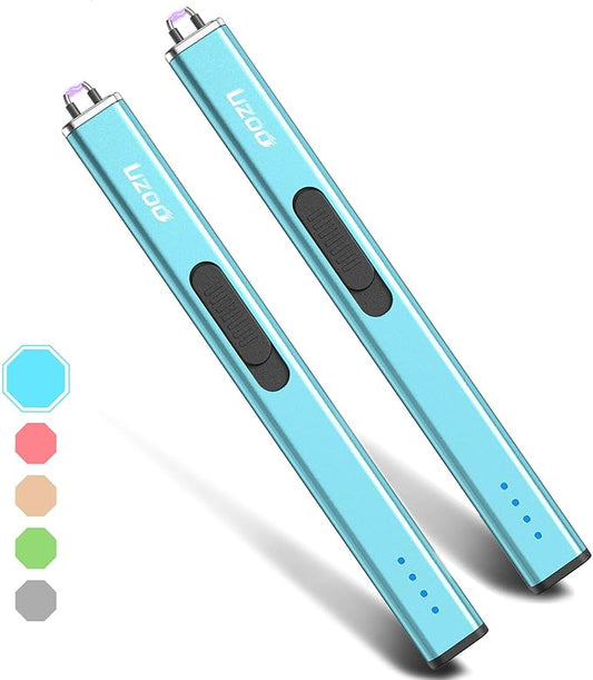 Rechargeable Electric Lighter Candle Lighter Flexible Neck Flameless Grill Long Lighters for Candle Aromatherapy Camping BBQ Gas Stoves (Blue)