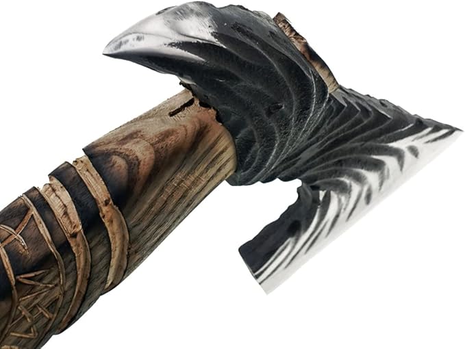 AX-3003 Custom Handmade Carbon Steel Viking Hatchet Axe with Leather Sheath