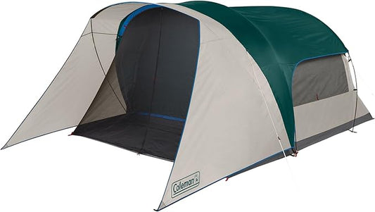 Coleman Weatherproof 4-Person Cabin Tent with Screened Porch, Screen Room Adds 35% More Space, Rainfly Included, 10-Minute Setup