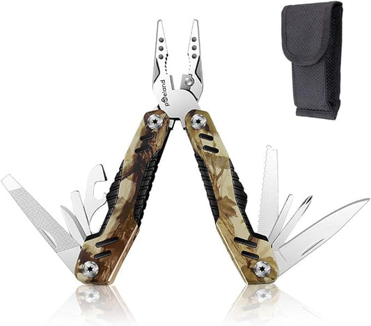 Poeland Multitool Pliers, 14 in 1 Multi tool with Safety Locking, Portable Pocket Knife for Outdoors, Survival, Camping, Fishing, Hunting, Hiking