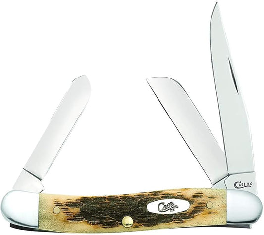 Case XX WR Pocket Knife Amber Bone Medium Stockman Cv Item #039 - (6318 Cv) - Length Closed: 3 5/8 Inches