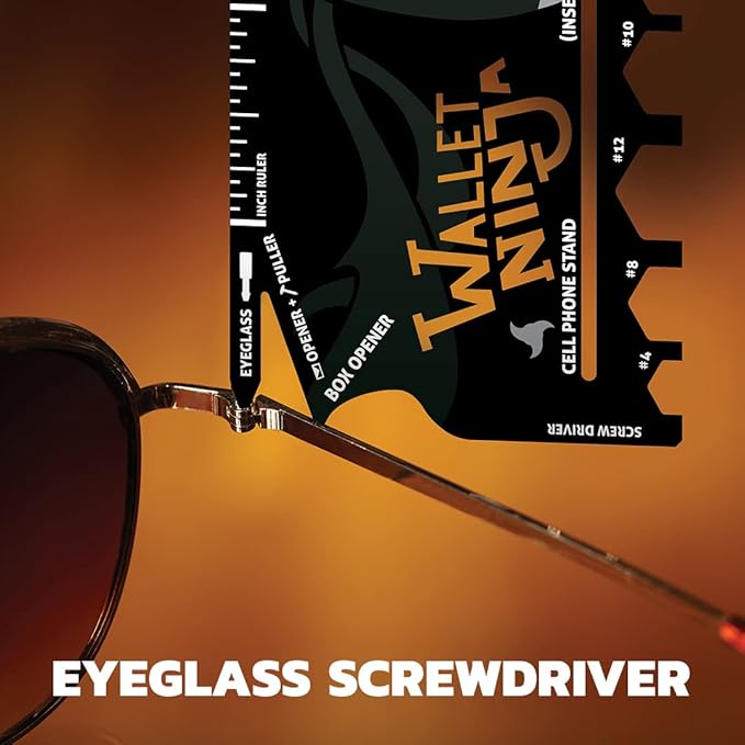 LIMITED EDITION: MATTE RED Wallet Ninja - 18 in 1 Credit Card Sized Multitool (TSA Airplane Approved)