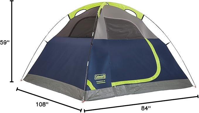 Coleman Sundome 6-Person Tent with Rainfly, Weatherproof Tent Sets Up in 10 Mins