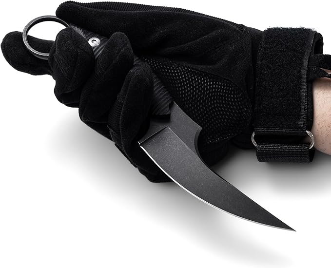Outdoor survival claw tactical knife D2 steel blade and G10 steel handle sharp fixed blade with sheath