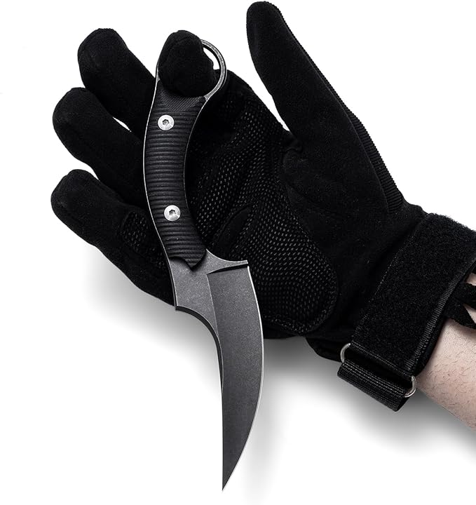 Outdoor survival claw tactical knife D2 steel blade and G10 steel handle sharp fixed blade with sheath