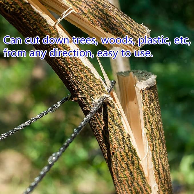 Pocket Chainsaw With Paracord Handle Survival Chain Saw Magnesium Fire Starter 20.5/32.6 Inches Garden Handle Hand Saw with Sharp Teeth Emergency Outdoor Tool Gear for Camping Tree Cutting