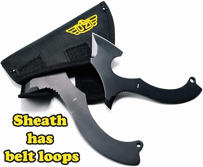 UZI Throwing Axes Combo - Includes 5.25-inch and 4-inch Blade Heads, Double Edged, Full Tang