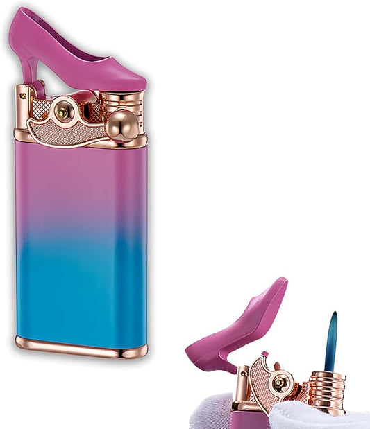 Cute Pretty Lighter Butane, Soft Flame Lighter Fashion Nice Lighter, Unique for Women Candles Gift Camping BBQ (No Butane Fule) (30#)