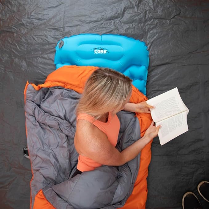 CORE Sleeping Pad for Camping | Perfect Ultralight Sleeping Mat for Tents, Camping Cot & Backpacking Gear | Lightweight & Inflatable Blow Up Mattress for Travel, Hiking & Outdoor Use