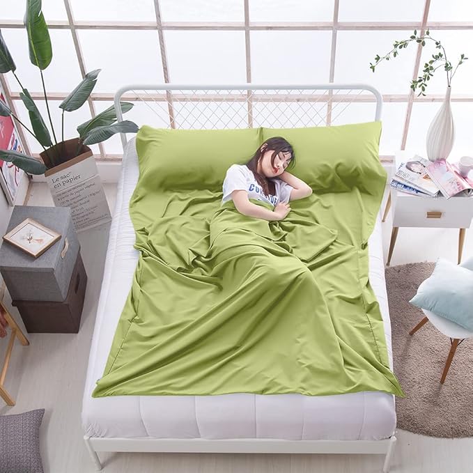 Sleeping Bag Liner Lightweight Compact Sleeping Bag Sack Portable Clean Travel Sheet Camping Sleep Sheet for Backpacking Hotel Hiking