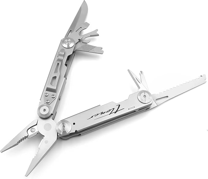 ARES Series 15-P Pocket Size Multitool with Premium Stainless Steel Pliers, Short Dagger, Black Luxury Gift Box