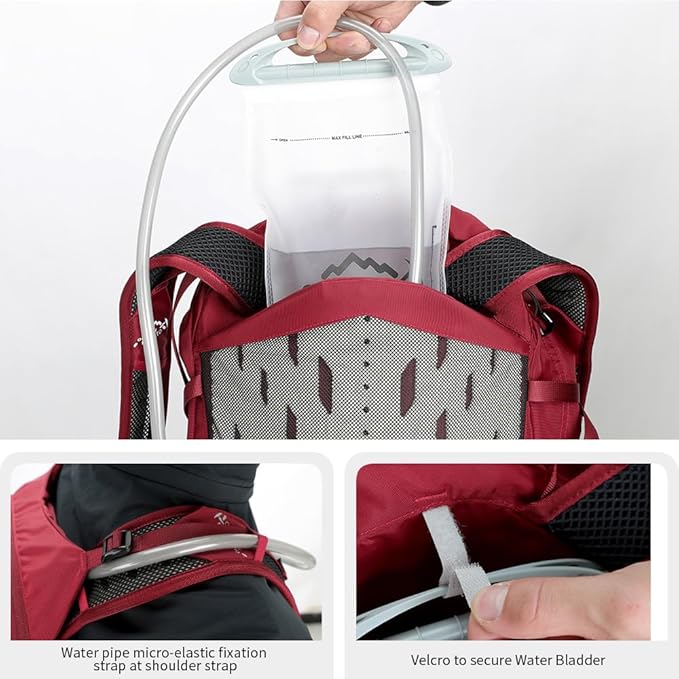 Hiking Hydration Backpack with 3l Water Bladder for Women and Men 25L Water Backpack for Hiking, Cycling, Climbing, Camping