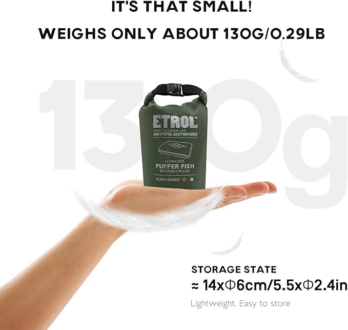 Backpacking Camping Pillow,Ultralight Inflatable Travel Pillow (11.8x16.9in) for Neck Lumbar Support，Ergonomic Lightweight Compact Hiking Blow Up Pillow for Outdoor Beach Airplane Offices