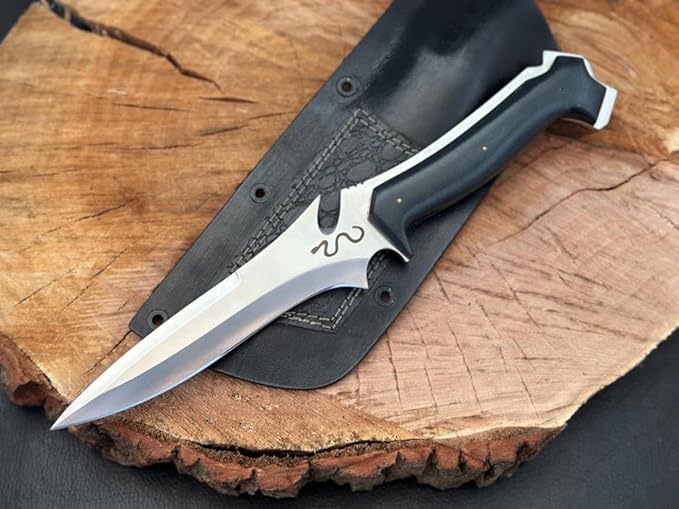 Handmade Krauser RE4 Knife | D2 Steel 12 inches | Hunting | Gaming | Camping | Leather Cover