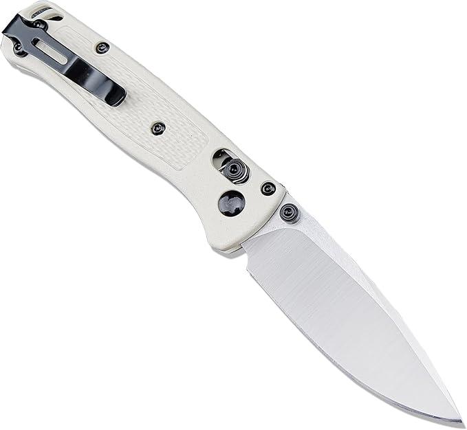 HUAAO Axis Lock Pocket Knife, EDC Mini Bugout Folding Pocket Knives,Plain Edge, Thumb Stud Manual Open, Nylon Grivory Handle with Belt Clip (440C blade)