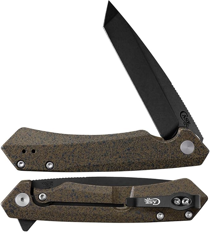 Case WR XX Every Day Carry Pocket Knife TANTO KINZUA - DARK BROWN SPECKLE ALUMINUM - EDC 64634 KINZUA S35VN 4 3/4 inches closed