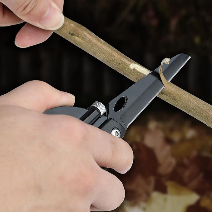 Multitool Carabiner with Knife : EDC Carabiners Keychain,LED Flashlight,Glass Breaker and Bottle Opener,Tactical Carabiner Multi-Tools and Outdoor Survival Gear for men