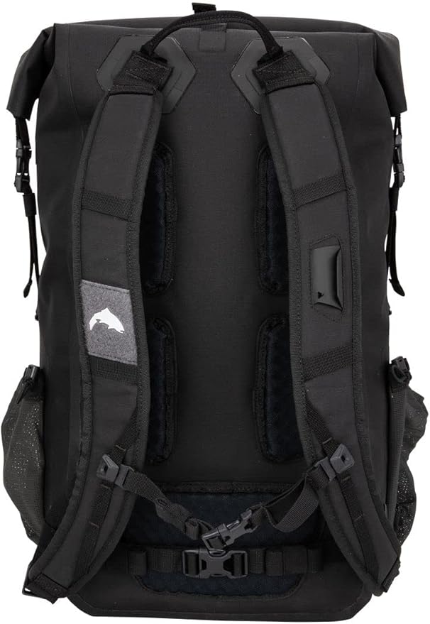 Simms Dry Creek Roll Top Backpack, Waterproof Bag, Black