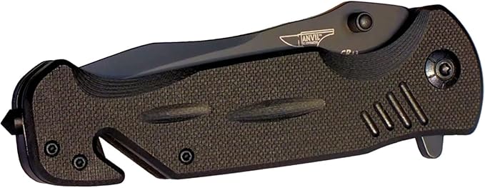 BULLSHARK 8CR13 - Folding Pocket Knife - Serrated Blade Black Assisted Open