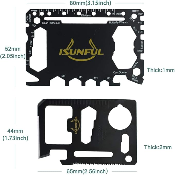 Credit Card Survival Tool Multipurpose Function Beer Bottle Opener Portable Wallet Size Pocket Multitool (2pcs)