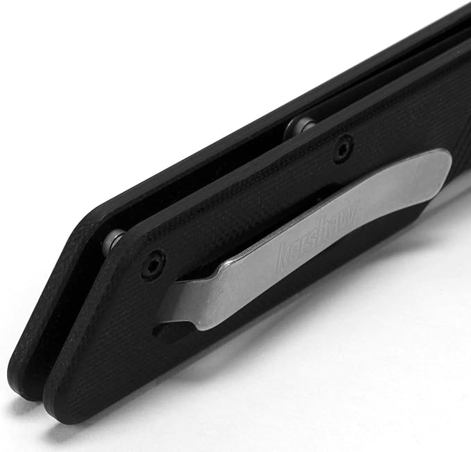 Kershaw Mixtape Pocketknife; 3.1 Inch 8Cr13MoV Stonewashed Stainless Steel Reverse Tanto Blade, Glass Filled Nylon Handle, Manual Opening, Liner Lock and Thumb Disk (2050), Black, Normal