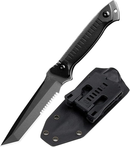 Fixed Blade Knives Outdoor Duty Knife 440C Stainless Steel Survival Camping Knife with G10 Handle Waist Clip EDC Kydex Sheath