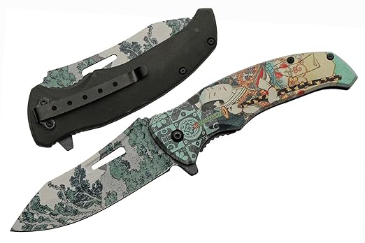 SZCO Supplies 8.5” Evergreen Forest Liner Lock EDC Folding Knife With Pocket Clip
