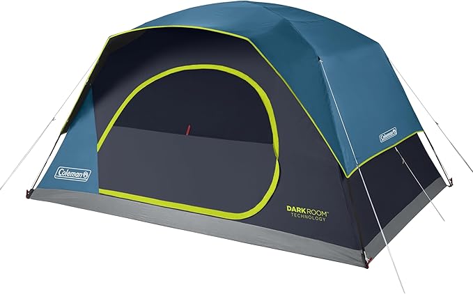 Coleman 4-Person Dark Room Skydome Camping Tent, Blue