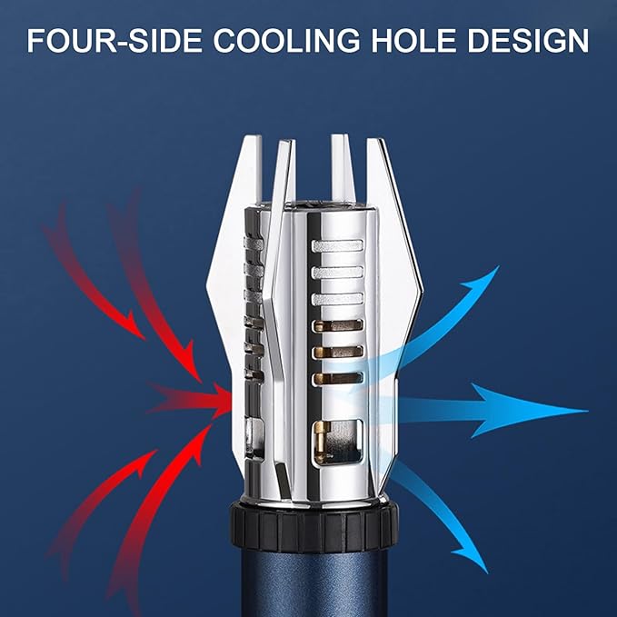 Torch Lighter, Camping Outdoor Windproof Straight Flame Lighter, Adjustable Red/Blue Flame Torch Lighter, Refillable Butane Gas Windproof Jet Flame Cool Lighter for Candle BBQ Gift (NO Gas) (Green)