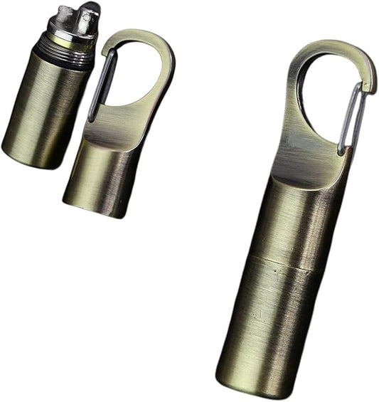 Cool Permanent Match Lighter Refill, Creative Mini Portable Hook-and-Loop Waterproof Vintage Trench Lighters, Unique Gifts for Men Camping Candles (No Kerosene) (Gold)
