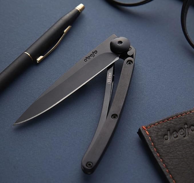 Deejo DEE9GB004 27g Linerlock Ebony Wood, Black