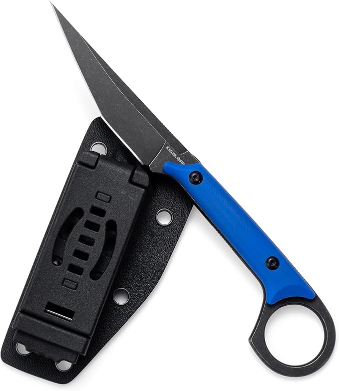 KS527 Fixed Blade Knife, D2 Blade G10 Handle for Men Women, with Kydex Sheath, Utility Knife for EDC Survival Hiking Camping Outdoor Everyday (Blue)
