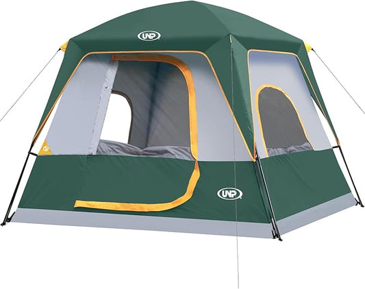 UNP 2/4/6/8 Person Tent, Portable Cabin Tent, Camping Tent 4-Person Easy Set Up, Waterproof with Top Rainfly for Outdoor Camping/Hiking