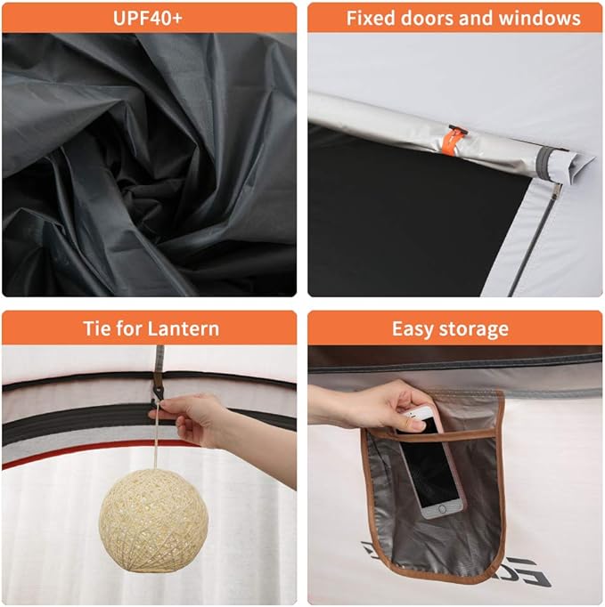 EchoSmile Camping Instant Pop Up Tent, 2/4/6/8/10 Person, Water Resistant Dome, Easy Setup for Camping Hiking and Outdoor, Portable with Carry Bag, 3 Season