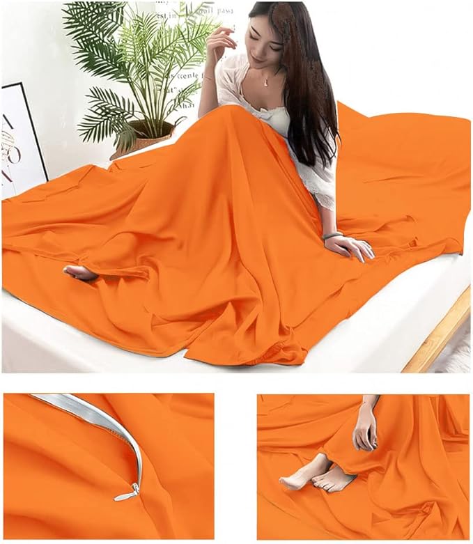 Sleeping Bag Liner Lightweight Compact Sleeping Bag Sack Portable Clean Travel Sheet Camping Sleep Sheet for Backpacking Hotel Hiking