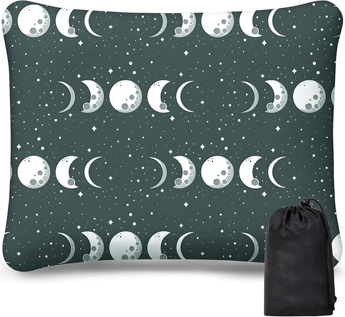 Inflatable Camping Pillow, Patterned Travel Backpacking Pillow, Lightweight & Portable Hiking Beach Pillow, Travel Camping Essential Accessories for Adult & Kids