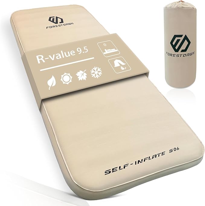 Self Inflating Sleeping Pad, 2.7" Extra Thick Memory Foam Camping Pad, 60S Fast Air Self-Inflating Camping Mattress Pads, 4 Season Sleeping Mat for Camping Rooftop Tent Car Truck Van