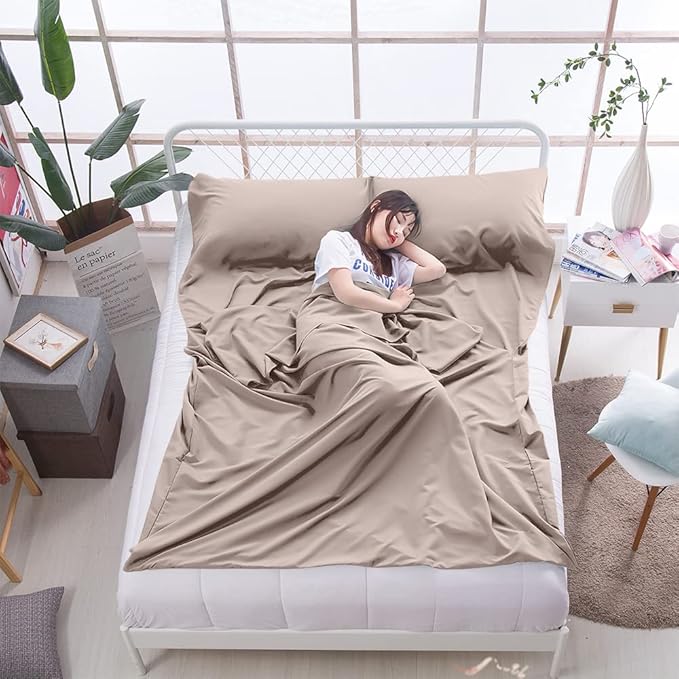 Sleeping Bag Liner Lightweight Compact Sleeping Bag Sack Portable Clean Travel Sheet Camping Sleep Sheet for Backpacking Hotel Hiking