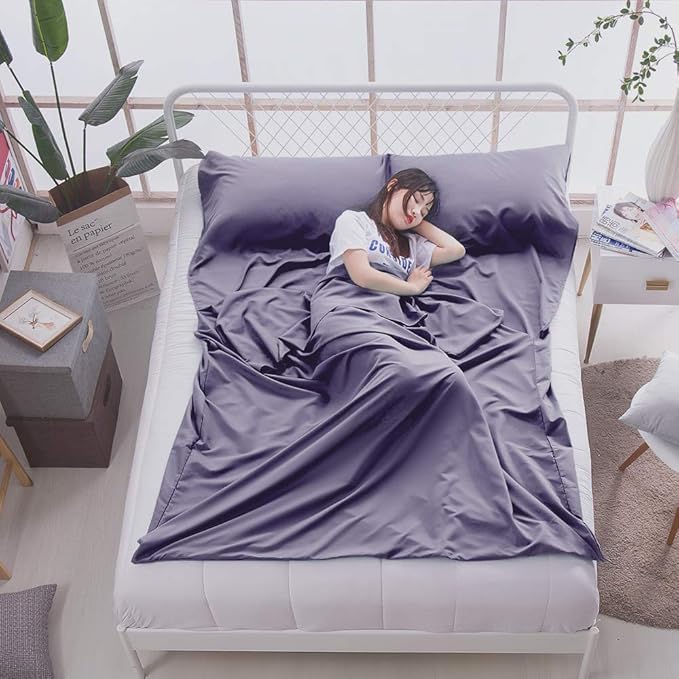 Sleeping Bag Liner Lightweight Compact Sleeping Bag Sack Portable Clean Travel Sheet Camping Sleep Sheet for Backpacking Hotel Hiking