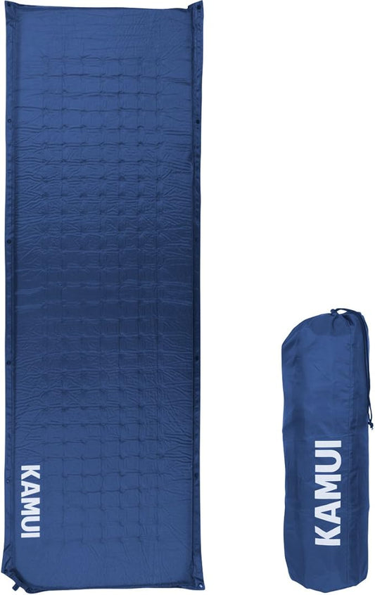KAMUI Self Inflating Sleeping Pad - 2 Inch Thick Camping Pad Connectable with Multiple Mats for Tent and Family Camping (Blue)