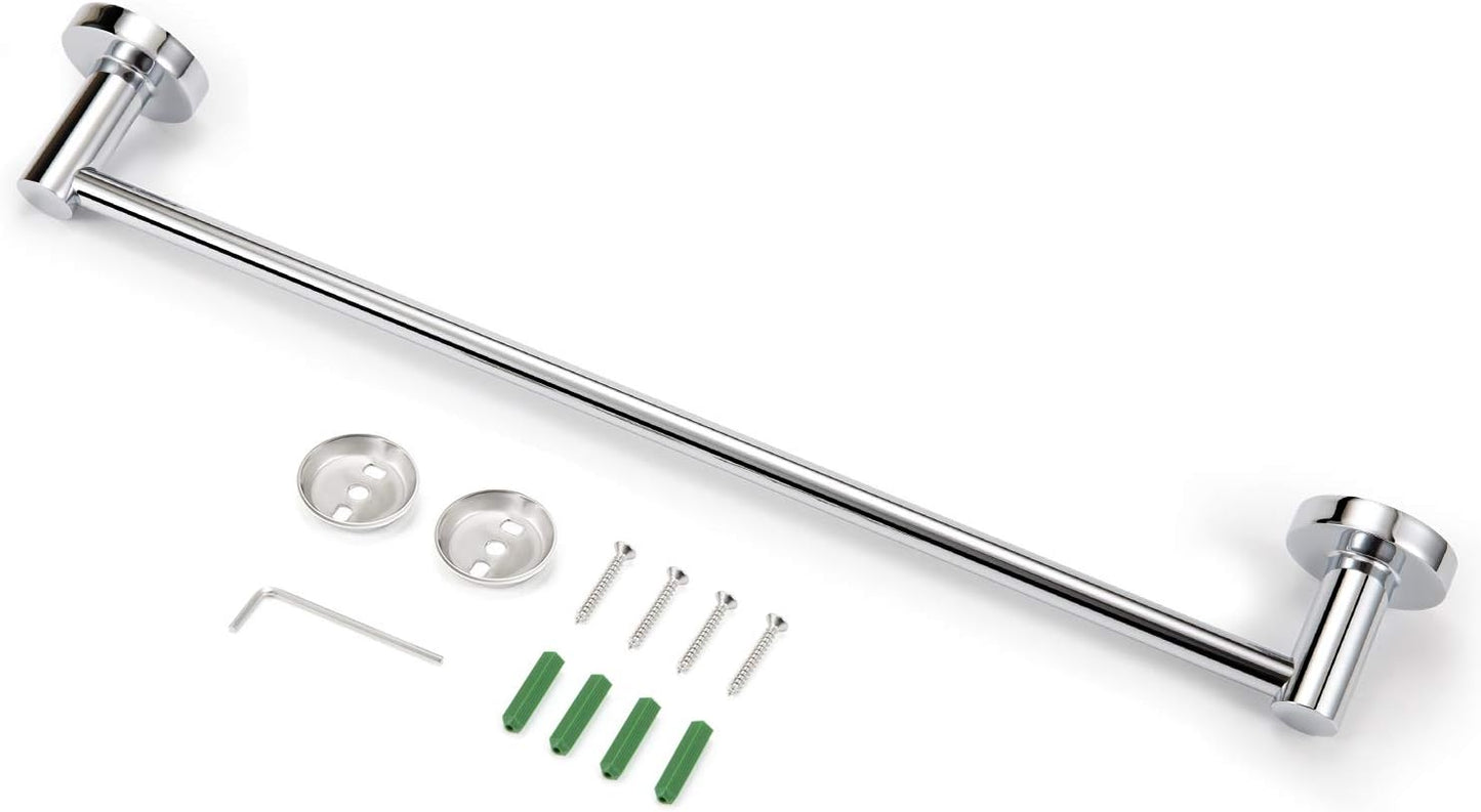 JiePai Bath Towel Bar Chrome, 11.8 Inch Stainless Steel Towel Rack Bathroom Towel Holder Wall Mount Kitchen Dish Cloth Hanger (Chrome, 11.8 Inch)