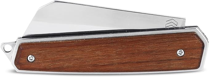 CIMO Pocket Knife Navalha Stainless Steel Blade with Jatoba Wooden Handle and Pocket Clip