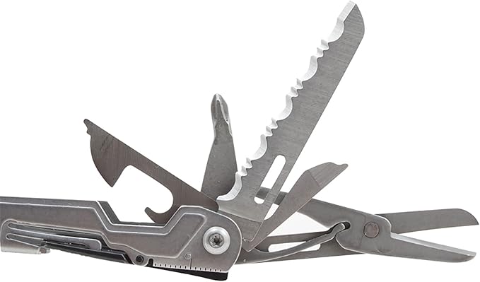 SOG PowerPint Mini Compact Stainless Steel Multi-Tool |18 Lightweight Specialty Tools & SOG Multitool Pliers Pocket Knife, Stone Wash