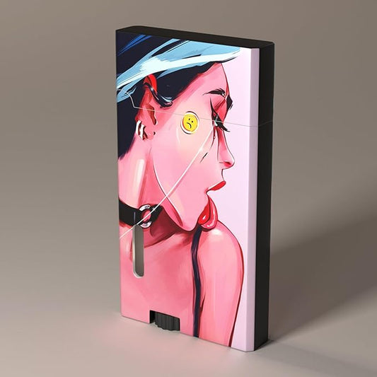 Pink Cute Girl Cool,Butane Jet Torch Lighter,Refillable Windproof Flame Torch Lighters,Adjustable,Long,BBQ Candles Camping (No Gas)