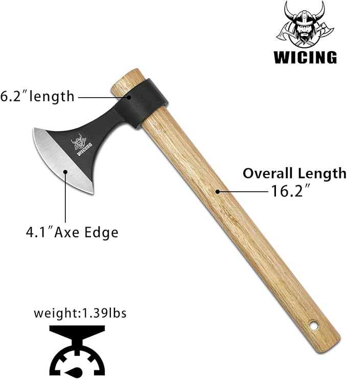 Throwing Axes 2 Pack, 16.2-inch Throwing Tomahawks High Carbon Steel & Wooden Handle, for Axe Throwing Recreation and Competition