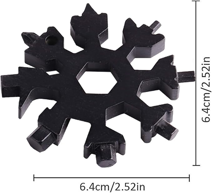 Christmas Gifts for Him,18-in-1 Snowflake Multi Tool,Stainless Steel Snowflakes Multi-Tool, Incredible Tool Gifts for Men Dad Christmas,Valentine's Day,Dad,Boyfriend,Grilfriend (Black)